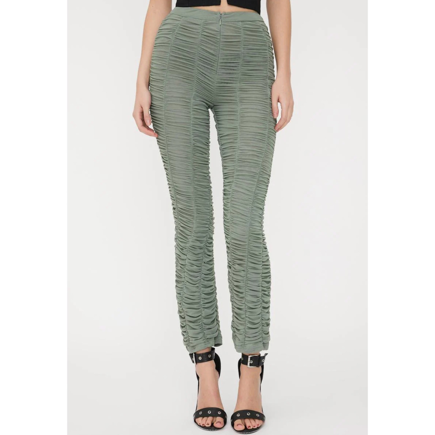 I.Am.Gia Ophelia Ruched Pants In Khaki Size S